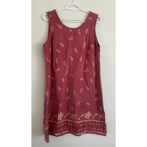 Tommy Bahama Floral Print Tank Top Silk Dress Red Women's Size Large